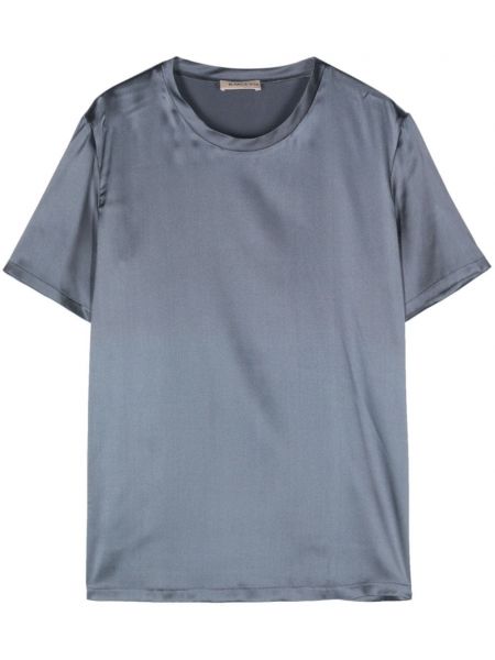 Satin t-shirt mit rundem ausschnitt Blanca Vita blau