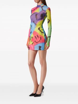 Šaty s potiskem Philipp Plein fialové