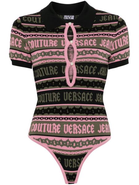 Jacquard stribet body Versace Jeans Couture sort