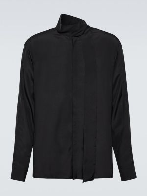 Μεταξωτό πουκάμισο Valentino μαύρο