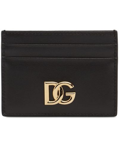 Bőr pénztárca Dolce & Gabbana fekete