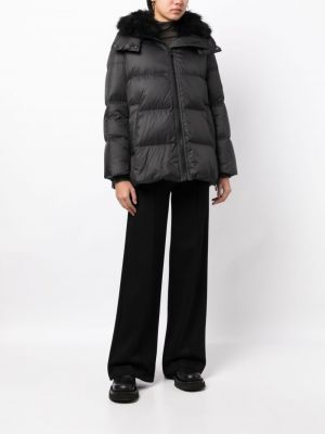 Oversized bunda na zip Yves Salomon černá