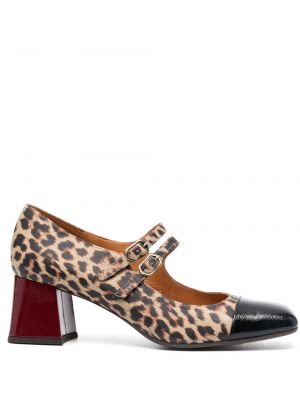 Pantofi cu toc cu imagine cu model leopard Chie Mihara maro