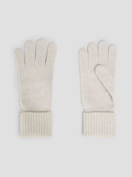 Металлизированные перчатки из кашемира N.Peal, экрю