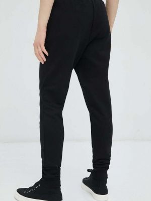 Spodnie sportowe bawełniane z nadrukiem Les Deux czarne