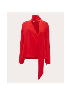 Blusa de seda Victoria Beckham rojo