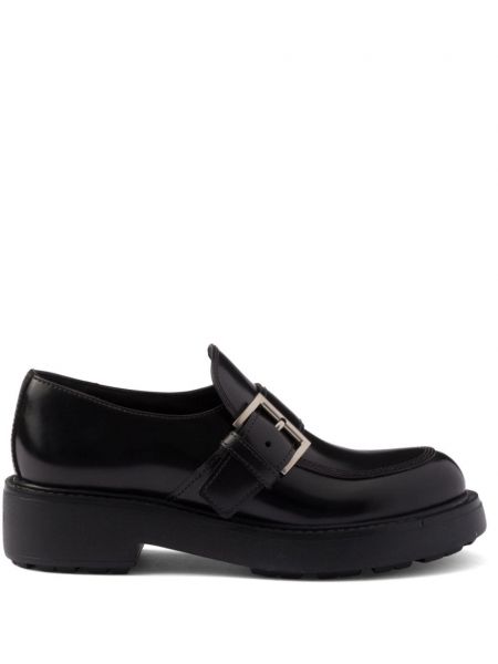 Læder loafers Prada sort