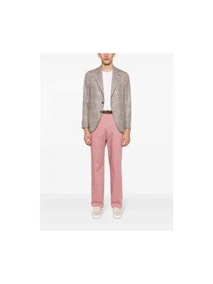Pantalones rectos de algodón Tagliatore rosa