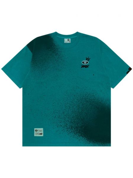 T-shirt aus baumwoll mit print Aape By *a Bathing Ape® blau