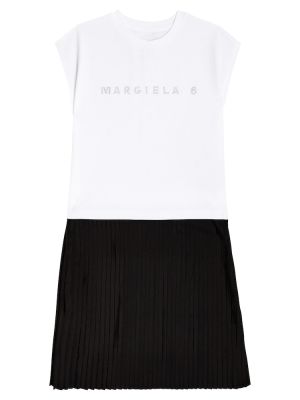 Bomull dress for jenter Mm6 Maison Margiela Kids hvit