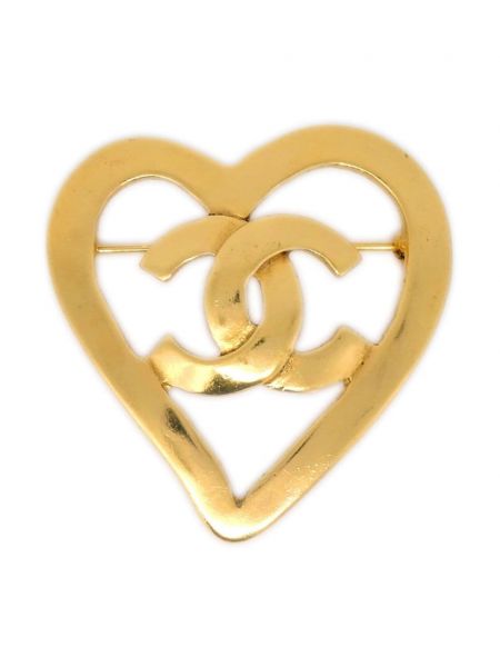 Sagė su širdelėmis Chanel Pre-owned auksinė