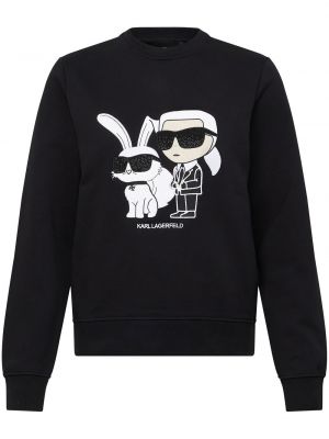 Sweatshirt med broderi Karl Lagerfeld svart