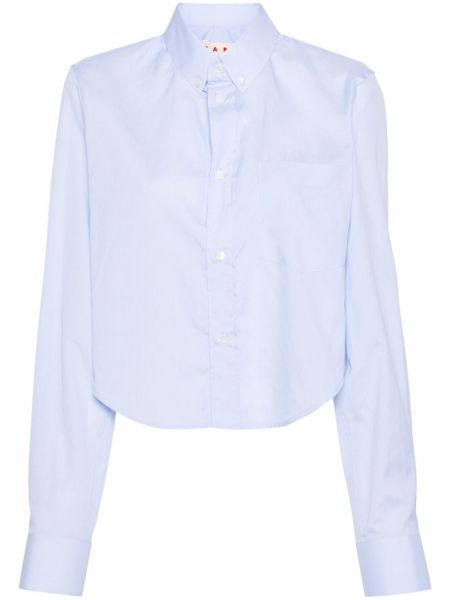 Μακρύ πουκάμισο με κέντημα Marni μπλε