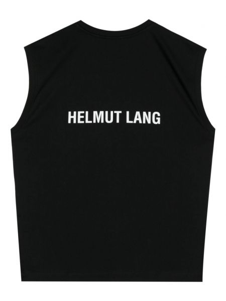 Raštuotas medvilninis tank top Helmut Lang juoda