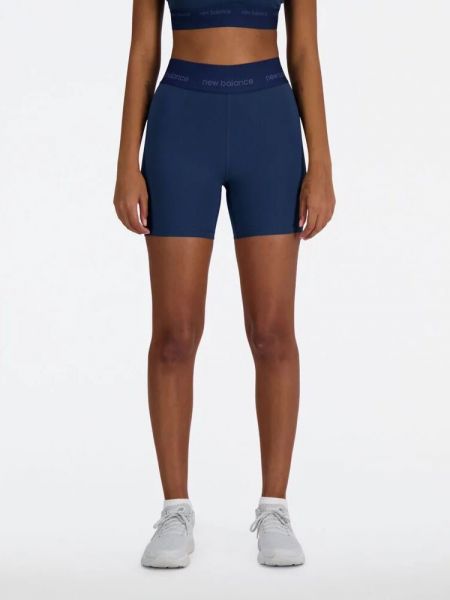 Спортивные шорты с высокой талией New Balance синие
