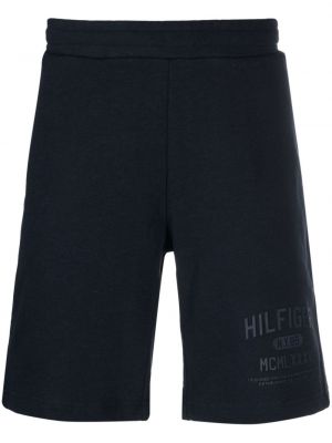 Kratke hlače s potiskom Tommy Hilfiger modra
