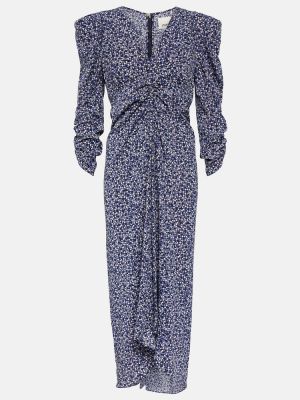 Svilena midi obleka s cvetličnim vzorcem Isabel Marant