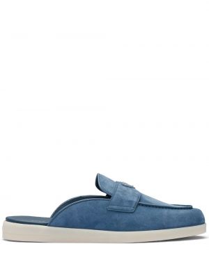 Semišové loafersy Prada modrá