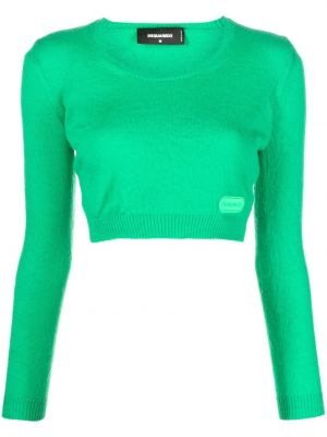 Кашмирен пуловер Dsquared2 зелено