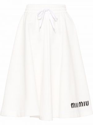 Midi sukně Miu Miu, bílá