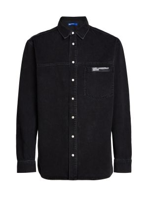 Tricou cu mânecă lungă Karl Lagerfeld Jeans negru