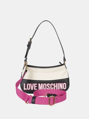 Bolsa de hombro con cremallera Love Moschino beige