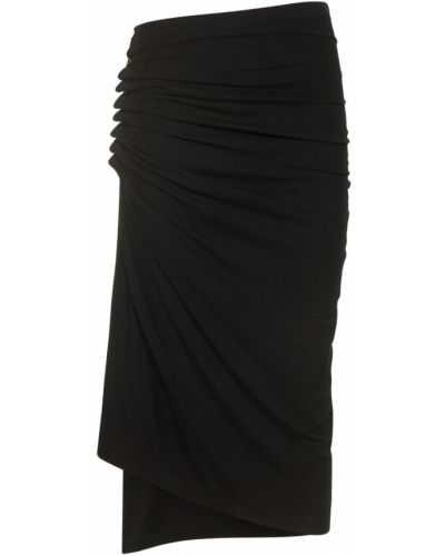 Asimetrična midi suknja od jersey Paco Rabanne crna