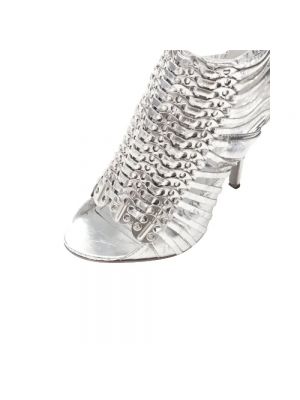 Sandały trekkingowe skórzane na obcasie Givenchy Pre-owned srebrne