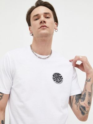 Bavlněné tričko s potiskem Rip Curl bílé