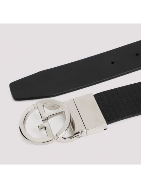 Cinturón de cuero Giorgio Armani negro