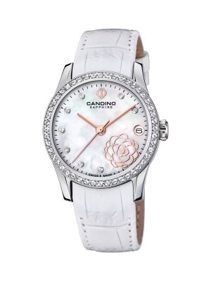 Кожаные часы Candino белые