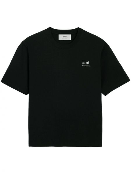 T-shirt di cotone Ami Paris nero
