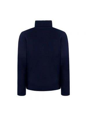 Jersey cuello alto de lana de tela jersey Zanone azul