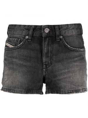 Shorts di jeans a vita alta Diesel nero