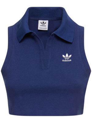 Top de algodón Adidas Originals azul