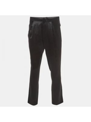 Satynowe spodnie Balmain Pre-owned czarne
