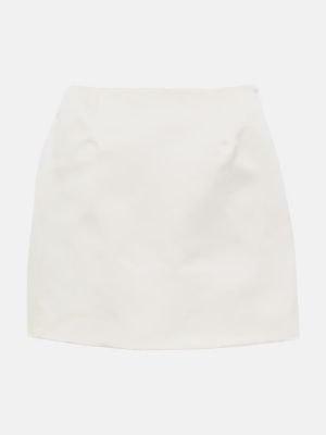Jedwabna satynowa mini spódniczka Prada biała