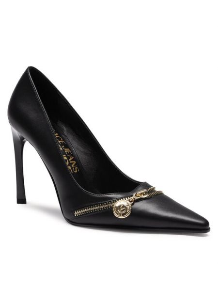 Pantofi cu toc cu toc cu toc Versace Jeans Couture negru