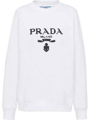 Bluza dresowa z printem Prada, biały