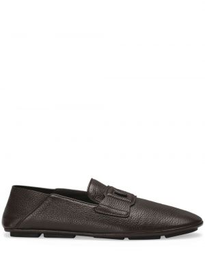 Pantofi loafer din piele Dolce & Gabbana maro