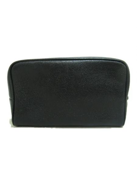 Bolso clutch de cuero retro Chanel Vintage negro
