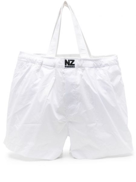 Βαμβακερή τσάντα shopper Natasha Zinko λευκό