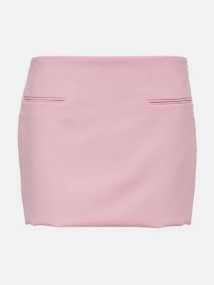 Vlněné mini sukně s nízkým pasem Ferragamo růžové