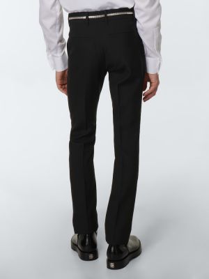 Slim fit vlnené nohavice na zips Givenchy čierna