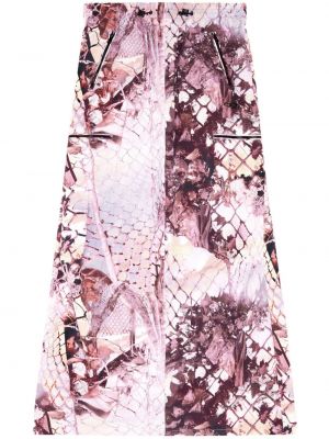 Suknja s printom sa zmijskim uzorkom Diesel ružičasta