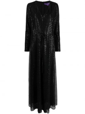 Robe de soirée brodé à paillettes Ralph Lauren Collection noir