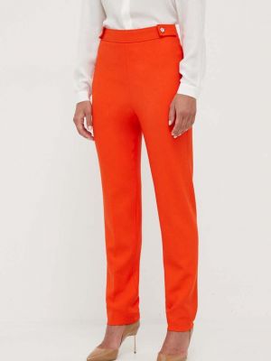Spodnie z wysoką talią Boss pomarańczowe