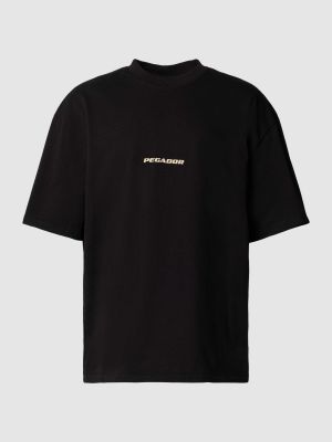 Koszulka z okrągłym dekoltem oversize Pegador czarna