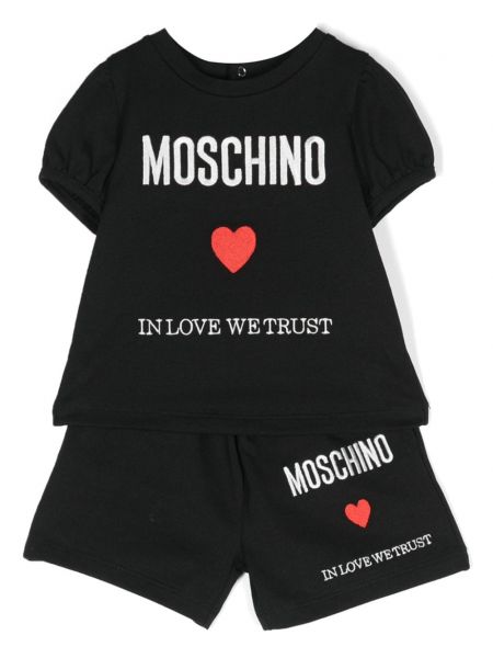 Broderet shorts for piger Moschino Kids sort