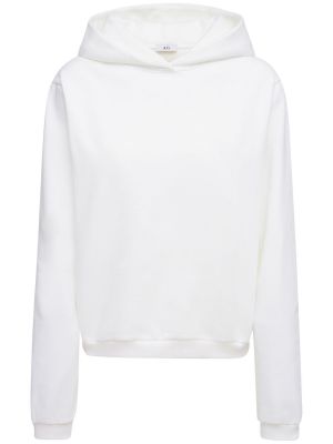 Bluza z kapturem bawełniana Annagreta biała